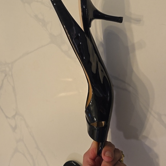 Prada Black Patent Leather Slingback Heels EUC Size 39.5 (US Size 9) (0718) - Picture 8 of 10